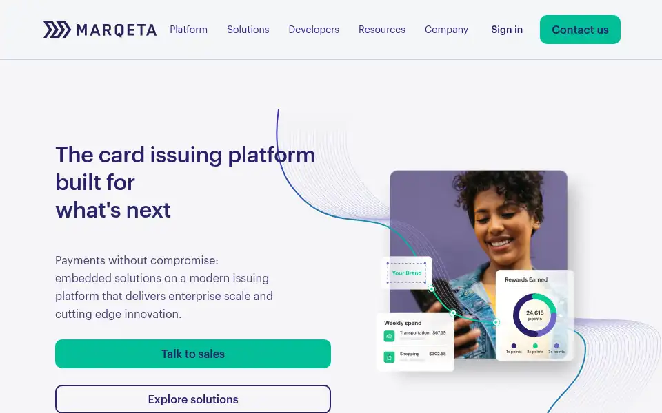 Screenshot of marqeta.com