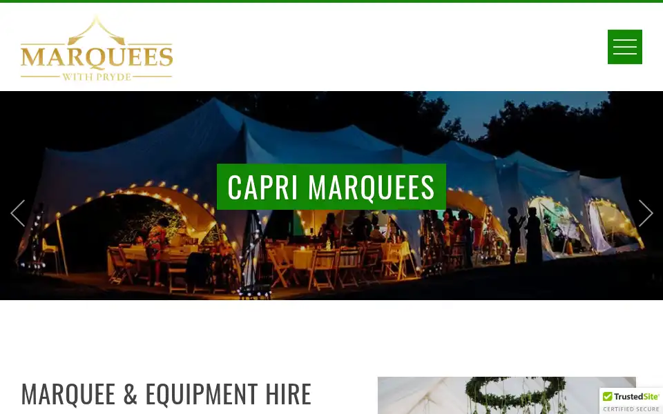 Screenshot of marqueeswithpryde.co.uk