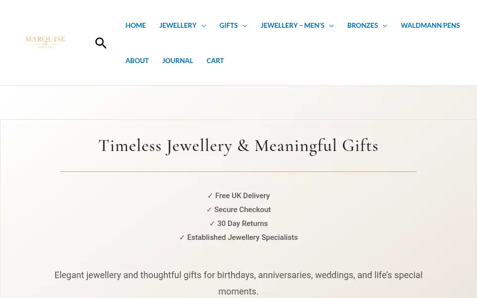 Screenshot of marquise-jewellery.com