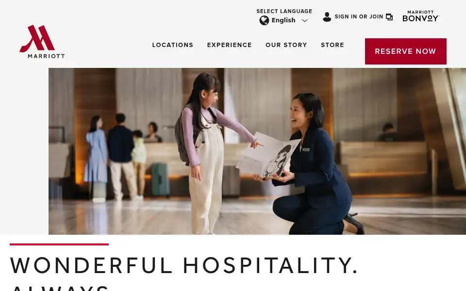 Screenshot of marriott-hotels.marriott.com