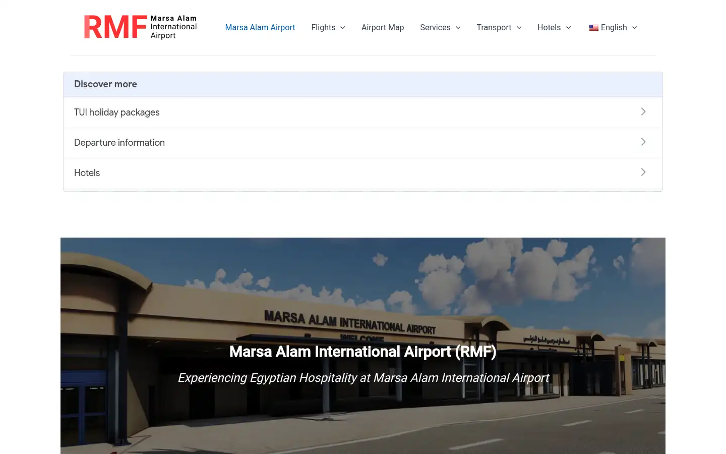 Screenshot of marsaalam-airport.com
