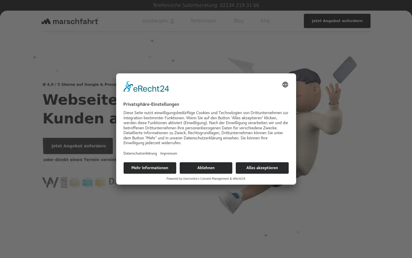 Screenshot of marschfahrt.de