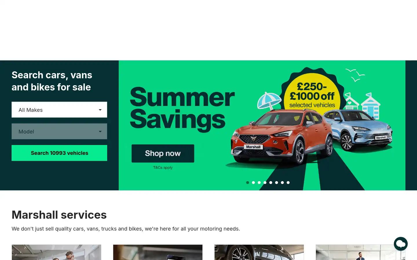 Screenshot of marshall.co.uk