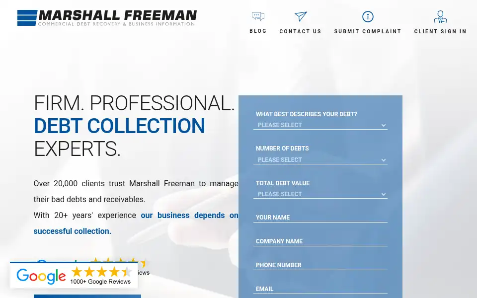 Screenshot of marshallfreeman.com.au