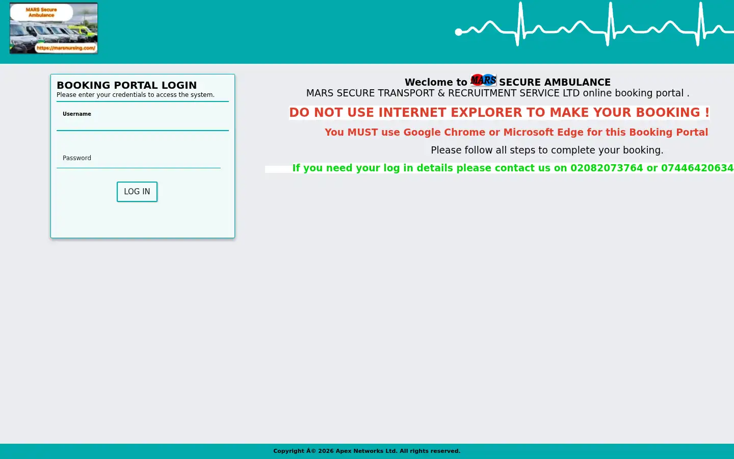 Screenshot of marssecuretransport.com