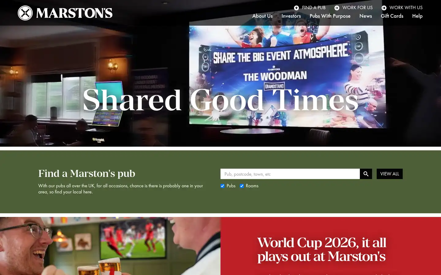 Screenshot of marstons.co.uk