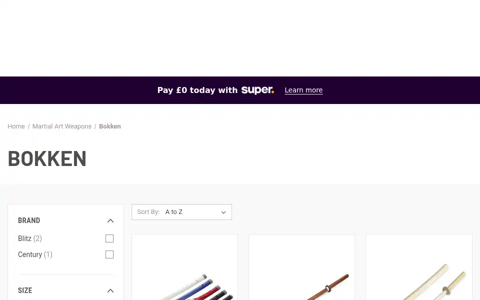 Screenshot of martialartshop.co.uk
