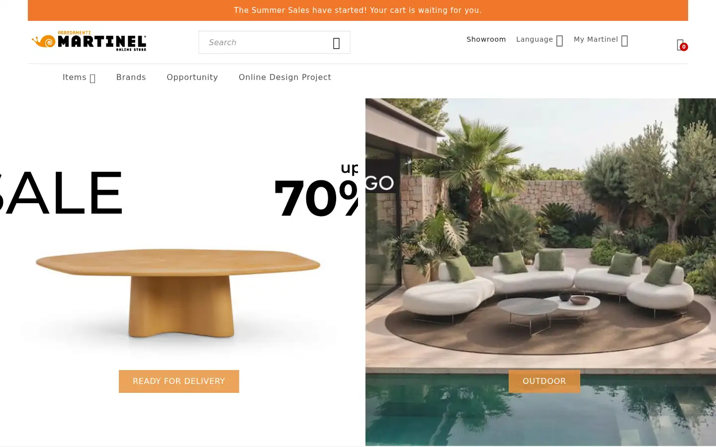 Screenshot of martinelstore.com
