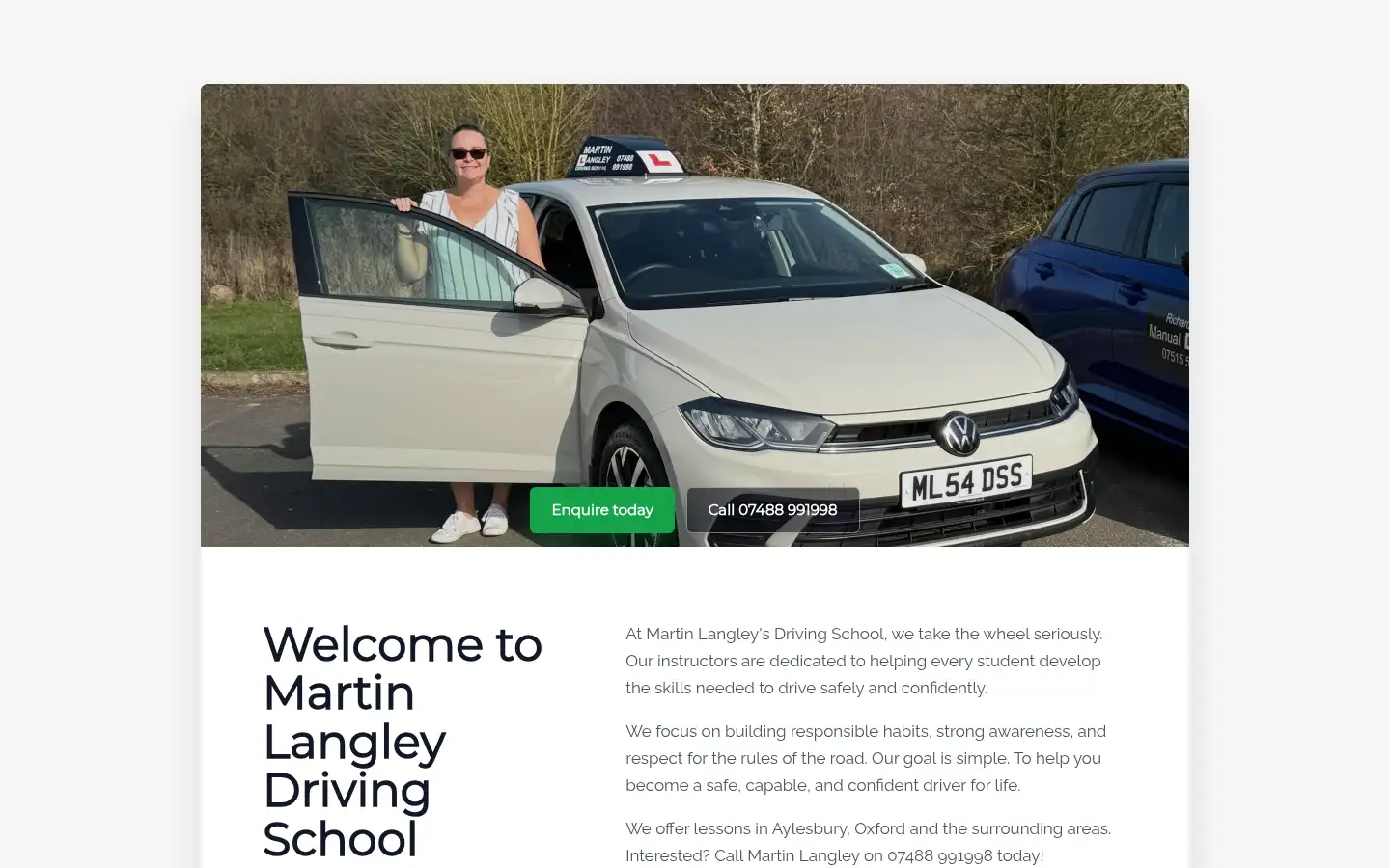 Screenshot of martinlangleydrivingschool.com