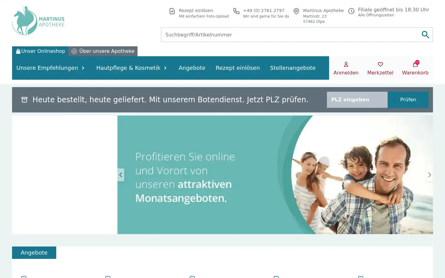 Screenshot of martinus-apotheke.de