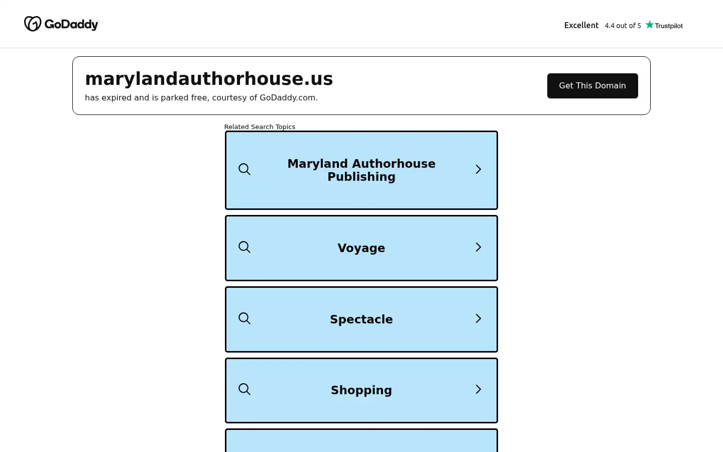 Screenshot of marylandauthorhouse.us