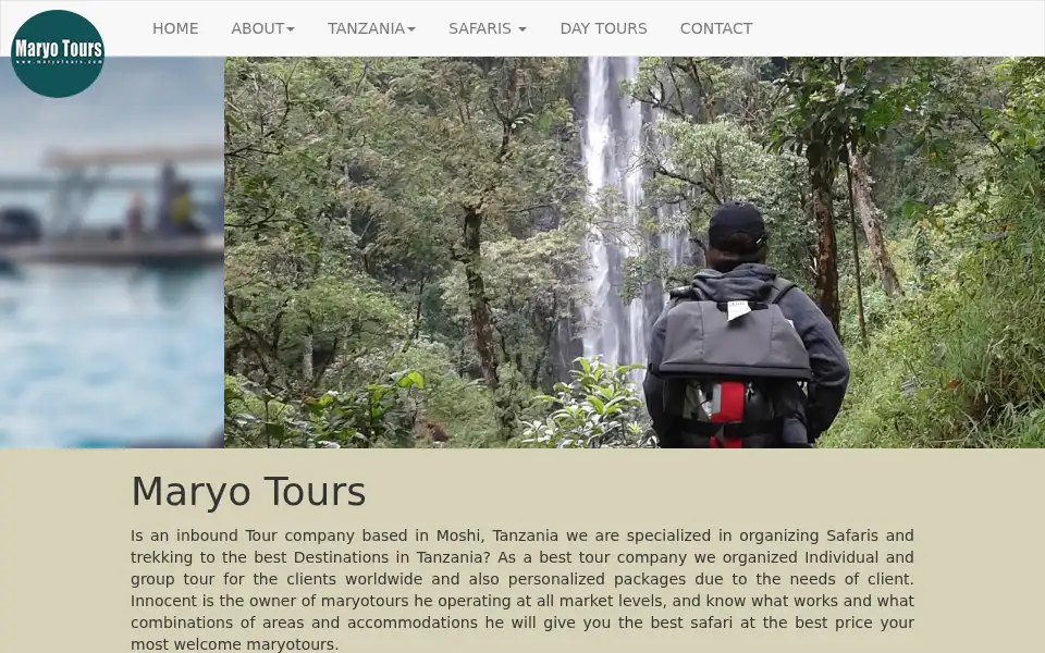 Screenshot of maryotours.com