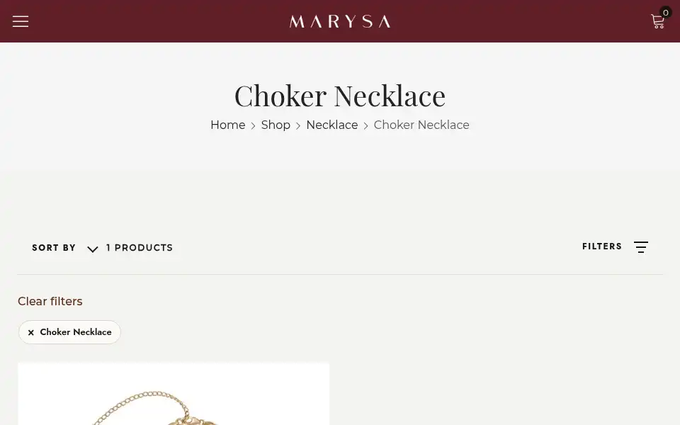 Screenshot of marysa.co