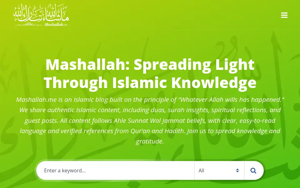 Screenshot of mashallah.me