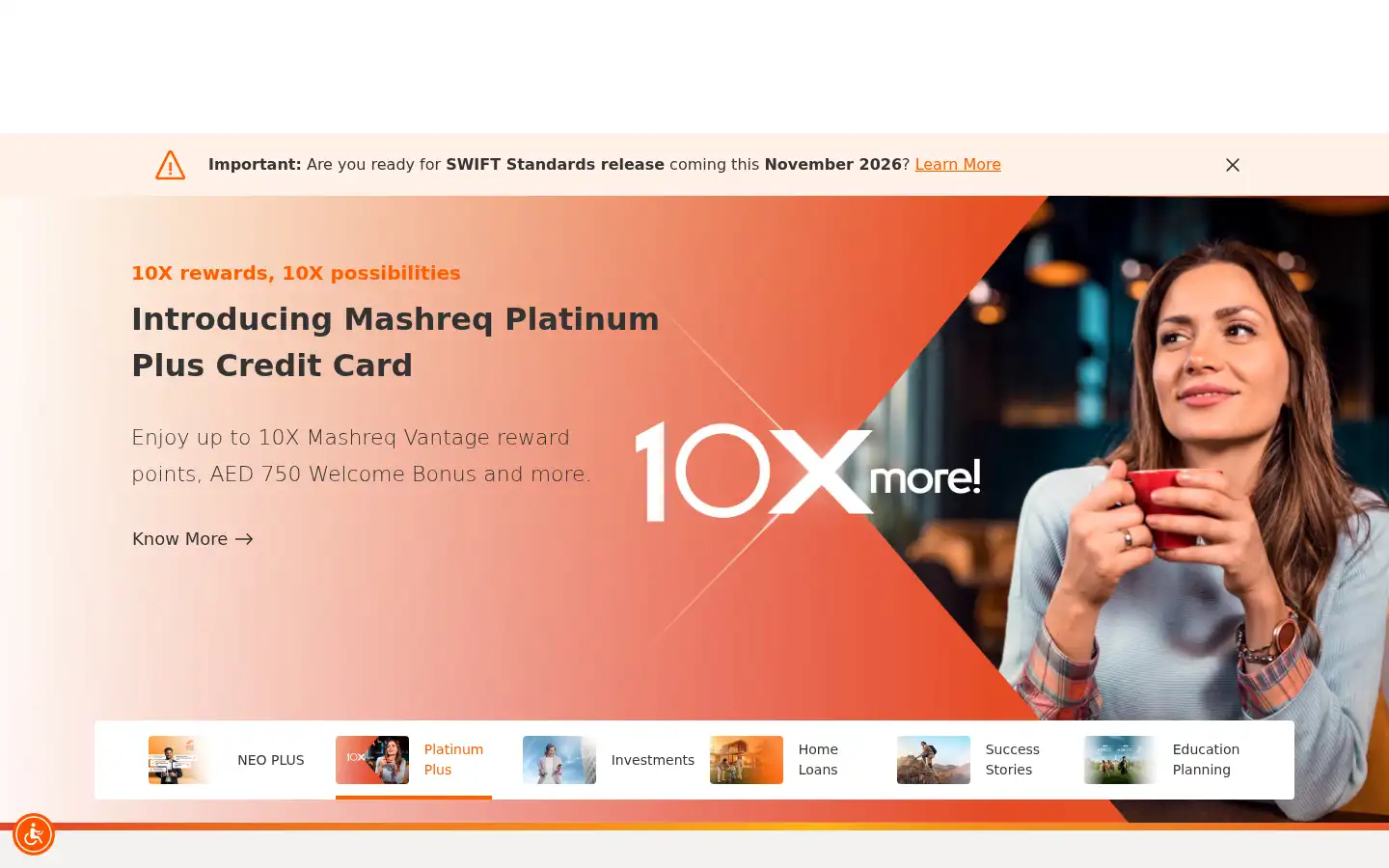 Screenshot of mashreq.com