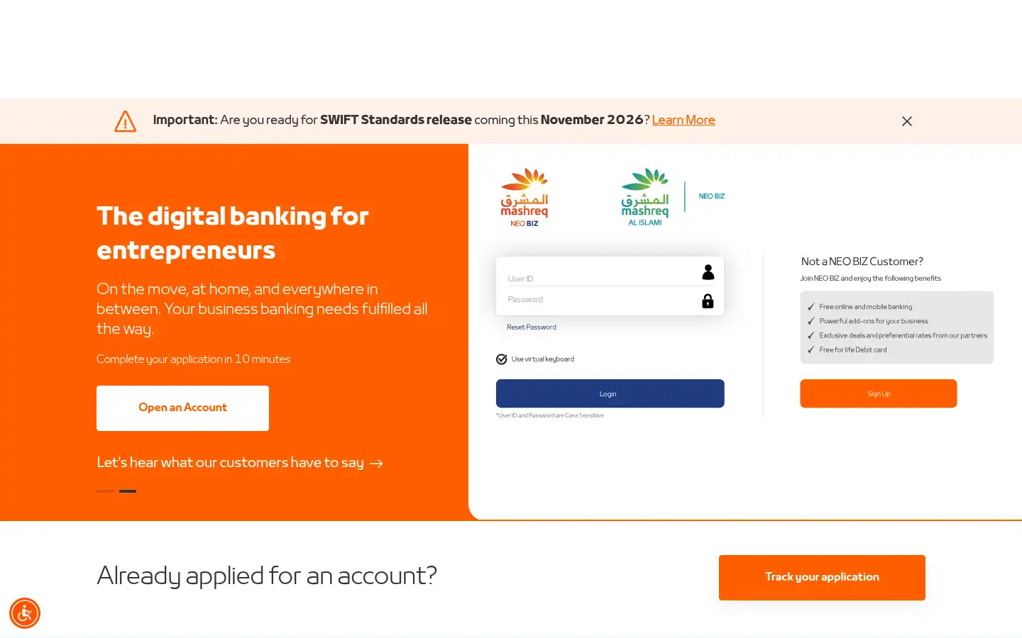 Screenshot of mashreqneobiz.com