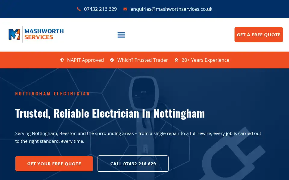 Screenshot of mashworthservices.co.uk