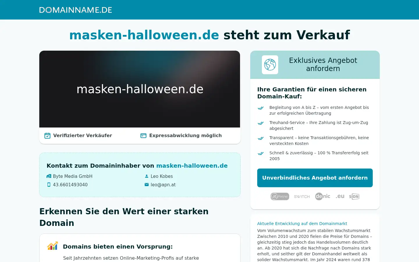 Screenshot of masken-halloween.de