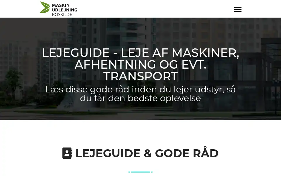 Screenshot of maskinudlejningroskilde.dk