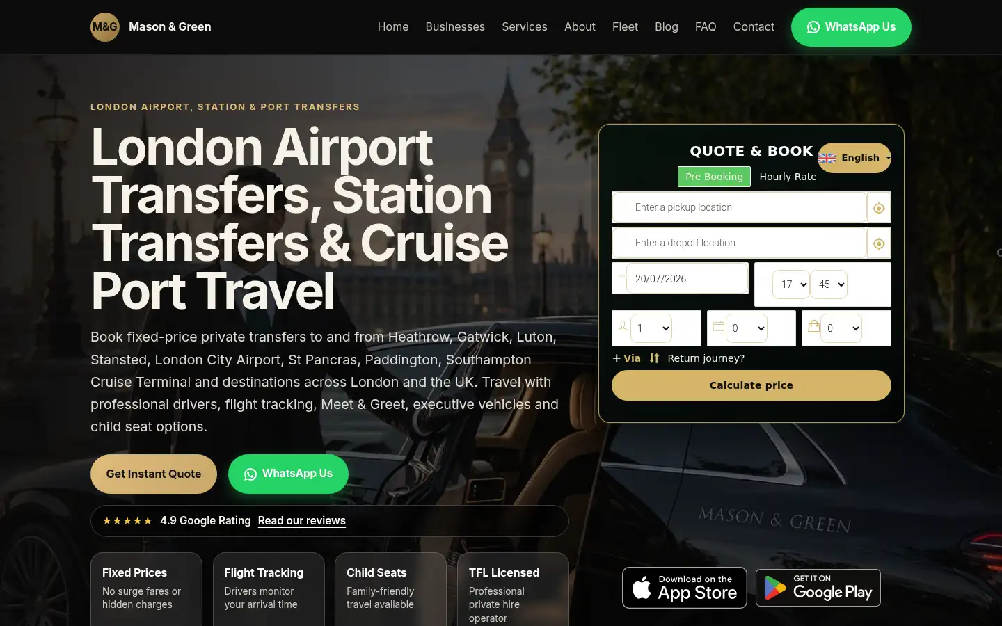 Screenshot of masonandgreen.co.uk