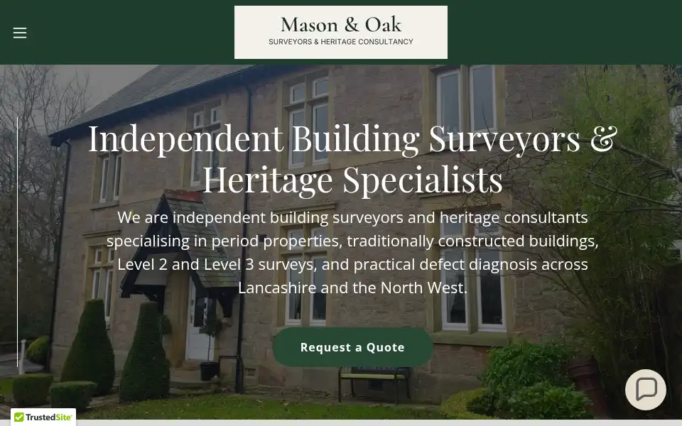 Screenshot of masonandoak.co.uk
