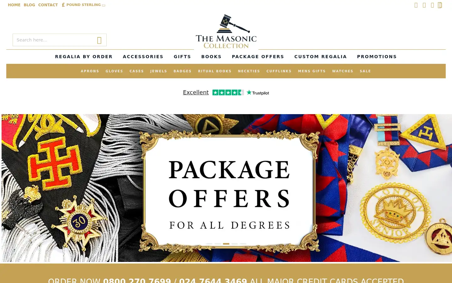 Screenshot of masoniccollection.co.uk