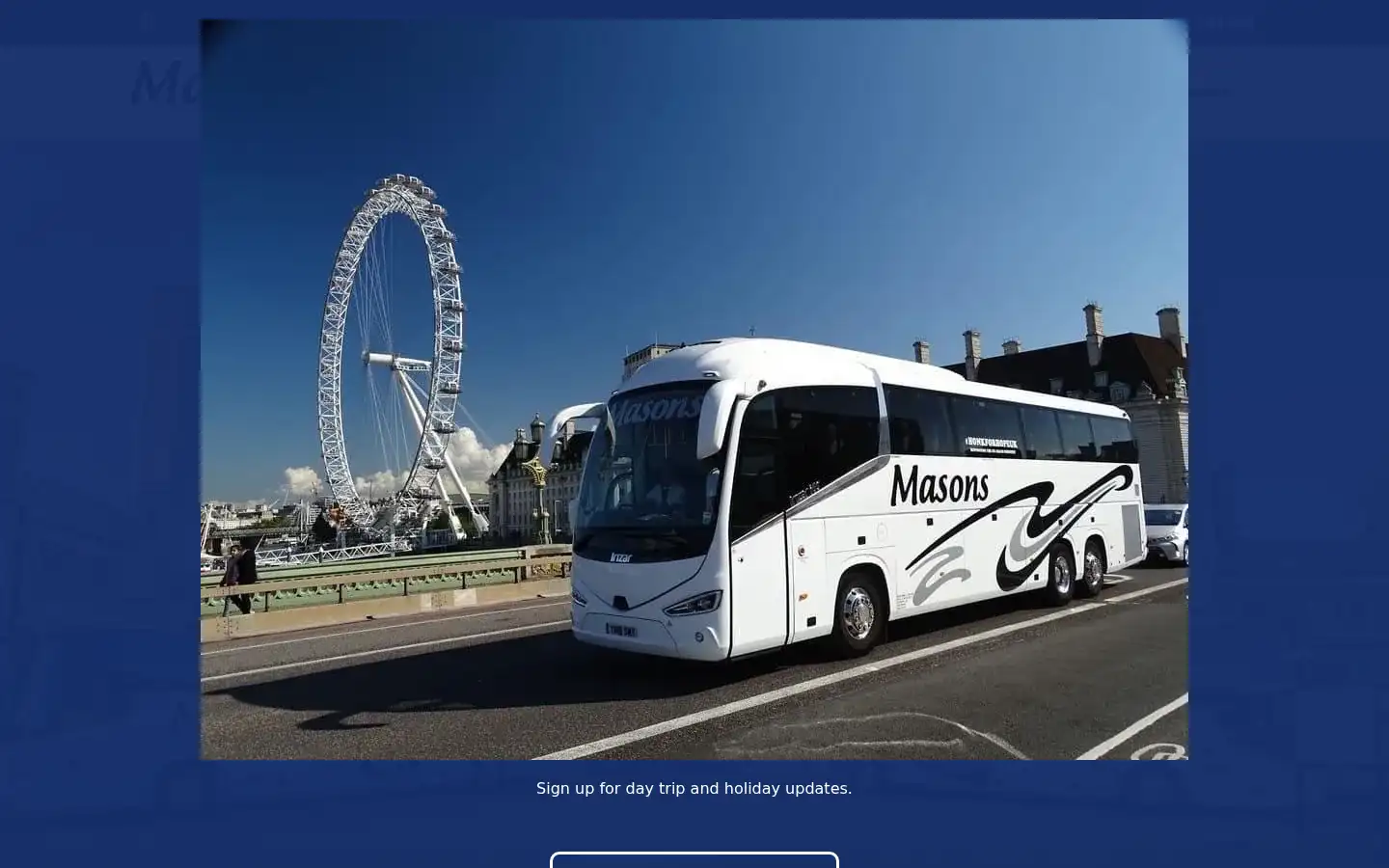 Screenshot of masonscoachhire.co.uk