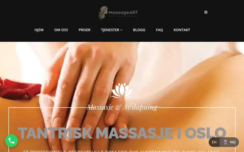 Screenshot of massageart.no