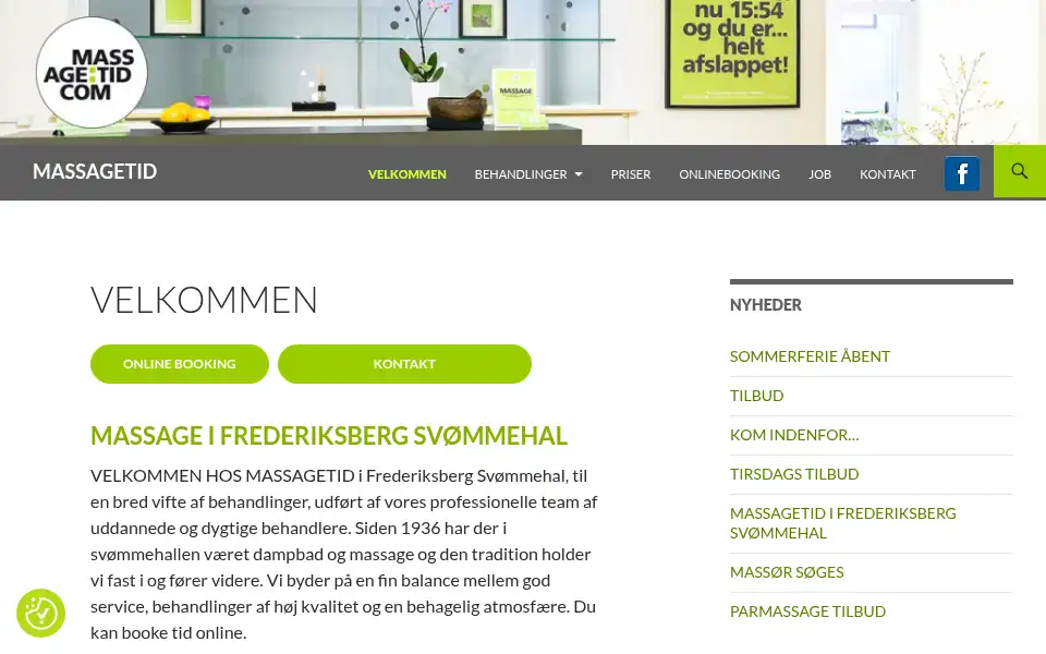 Screenshot of massagetid.com