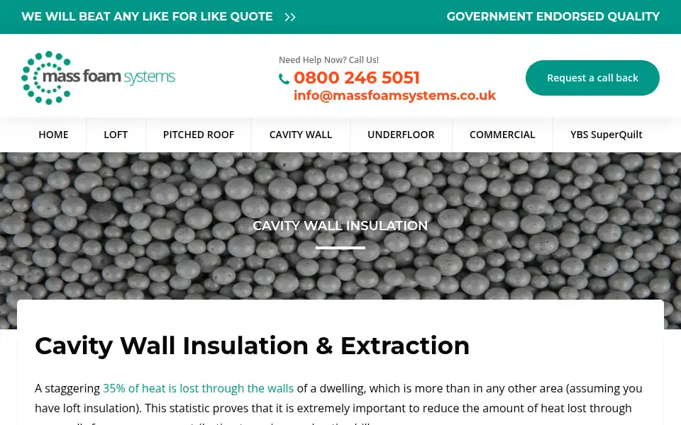 Screenshot of massfoamsystems.co.uk