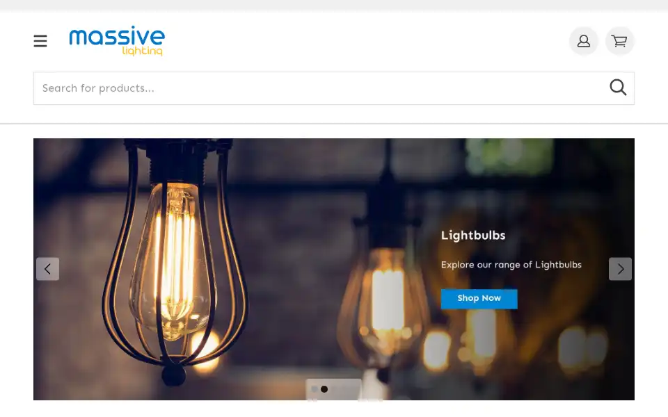 Screenshot of massivelighting.co.uk