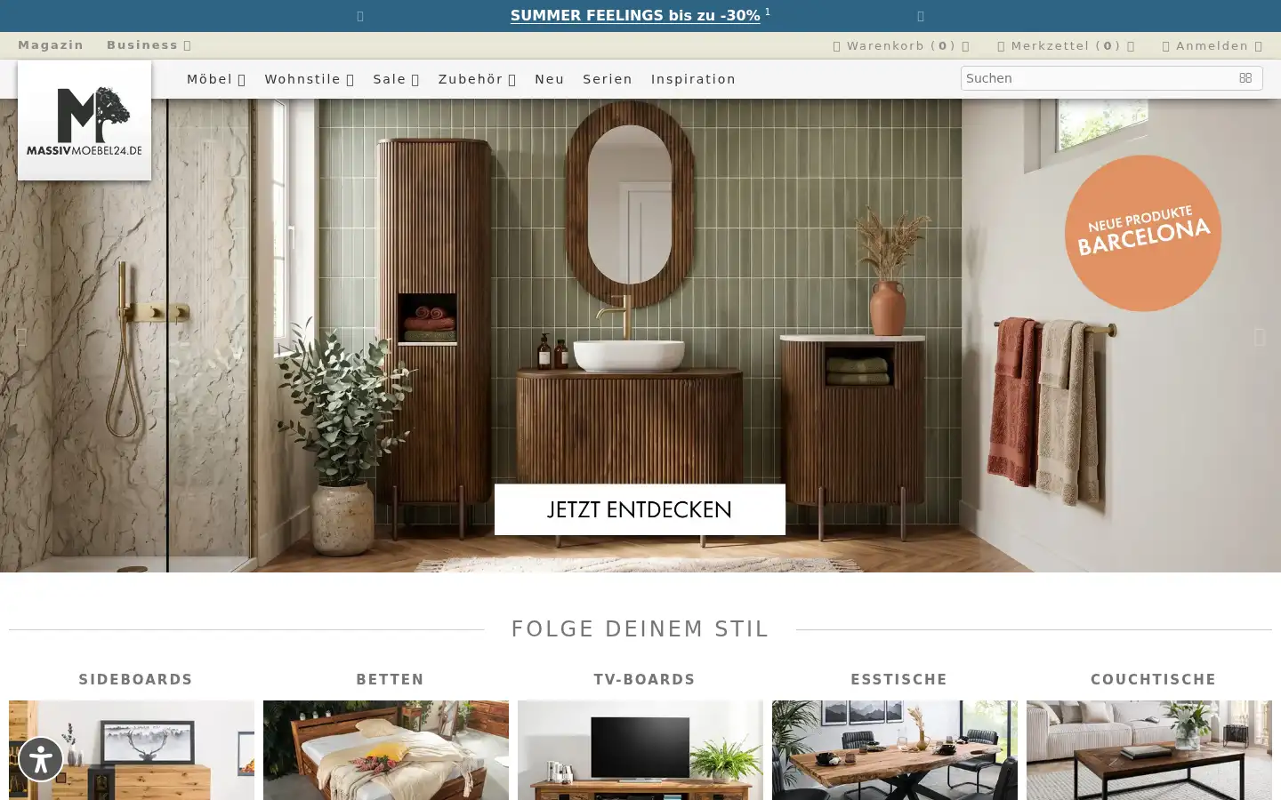 Screenshot of massivmoebel24.de