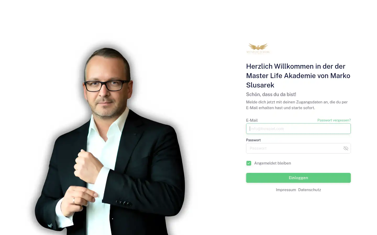 Screenshot of master-life-akademie.de