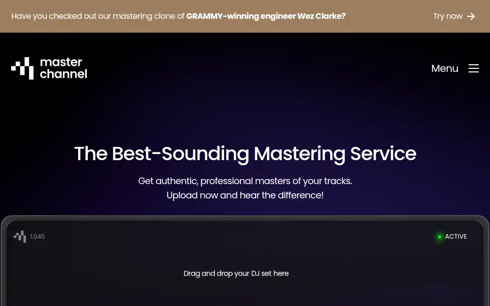 Screenshot of masterchannel.ai