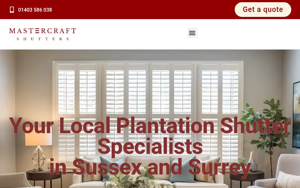 Screenshot of mastercraftshutters.co.uk