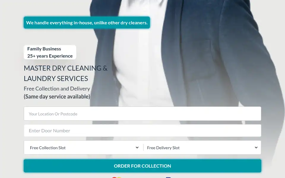 Screenshot of masterdrycleaner.co.uk