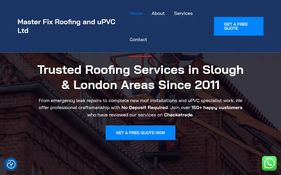 Screenshot of masterfixroofingandupvc.co.uk