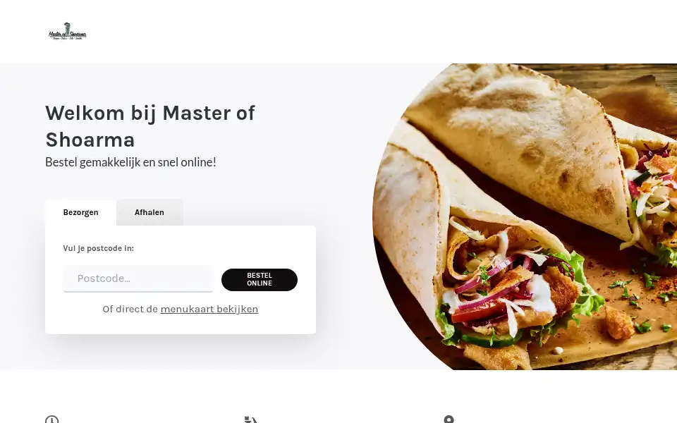 Screenshot of masterofshoarma.nl
