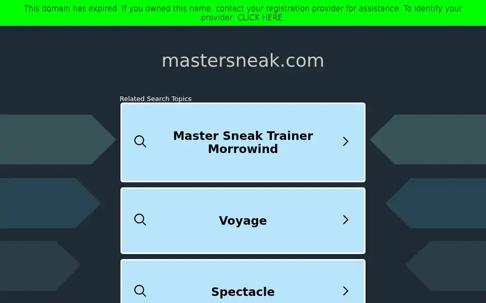 Screenshot of mastersneak.com
