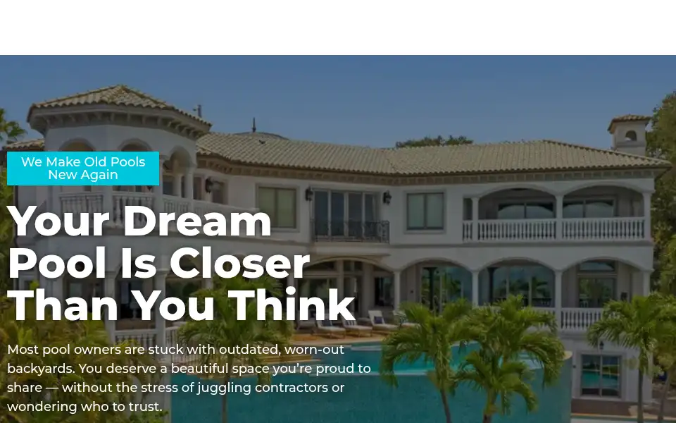 Screenshot of masterspoolresurfacing.com