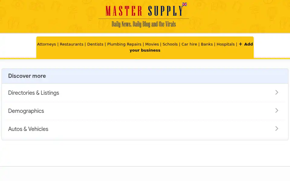 Screenshot of mastersupply.co.uk