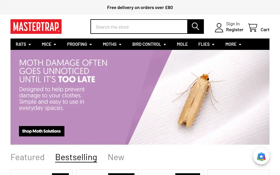 Screenshot of mastertrap.co.uk