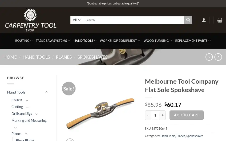 Screenshot of masterwoodtools.com