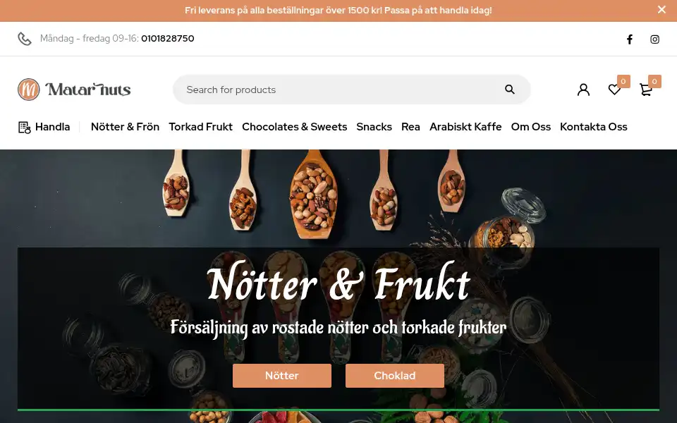 Screenshot of matarnuts.se