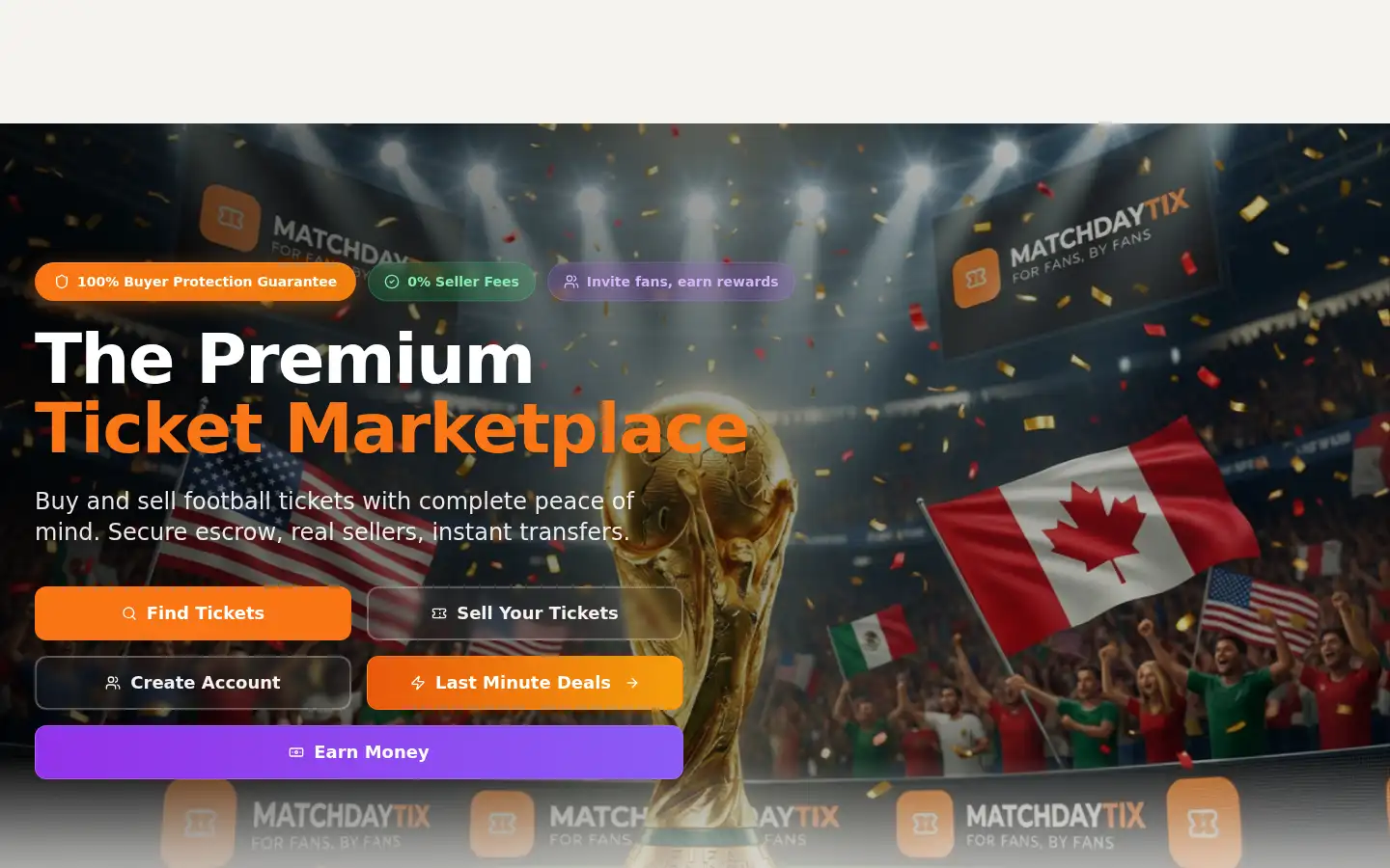 Screenshot of matchdaytix.com