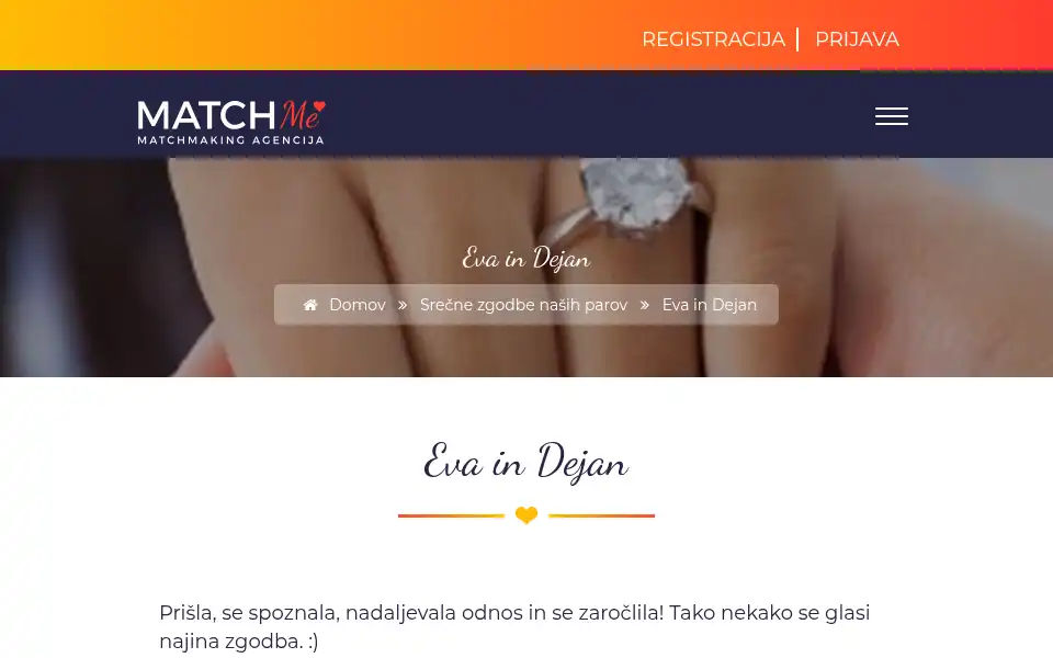 Screenshot of matchme.si