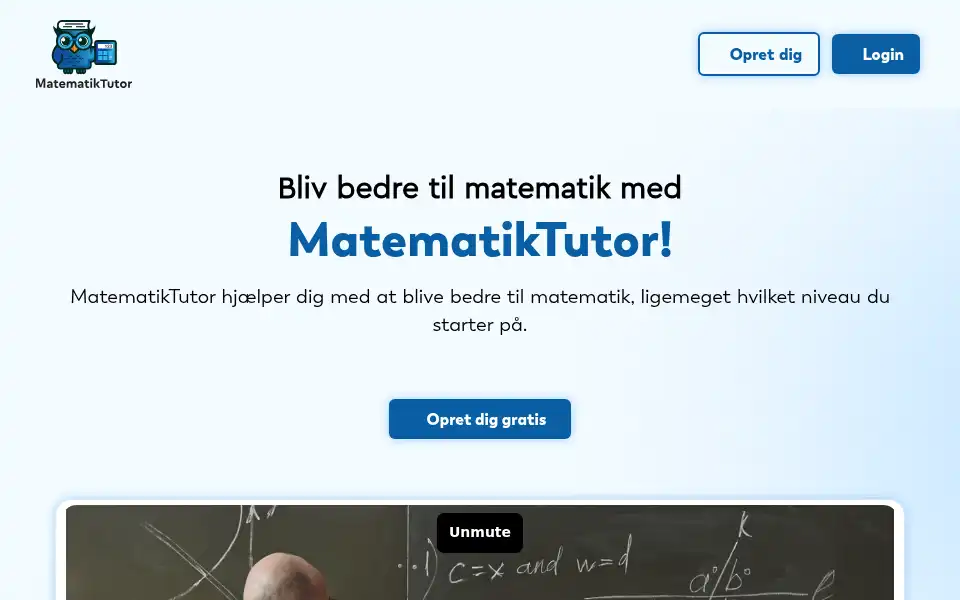 Screenshot of matematiktutor.dk