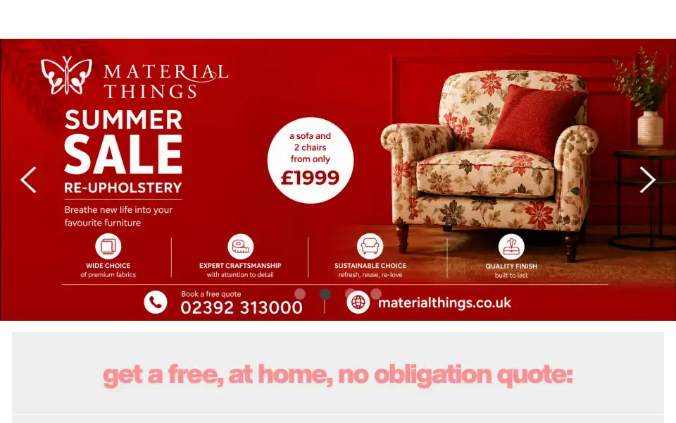 Screenshot of materialthings.co.uk