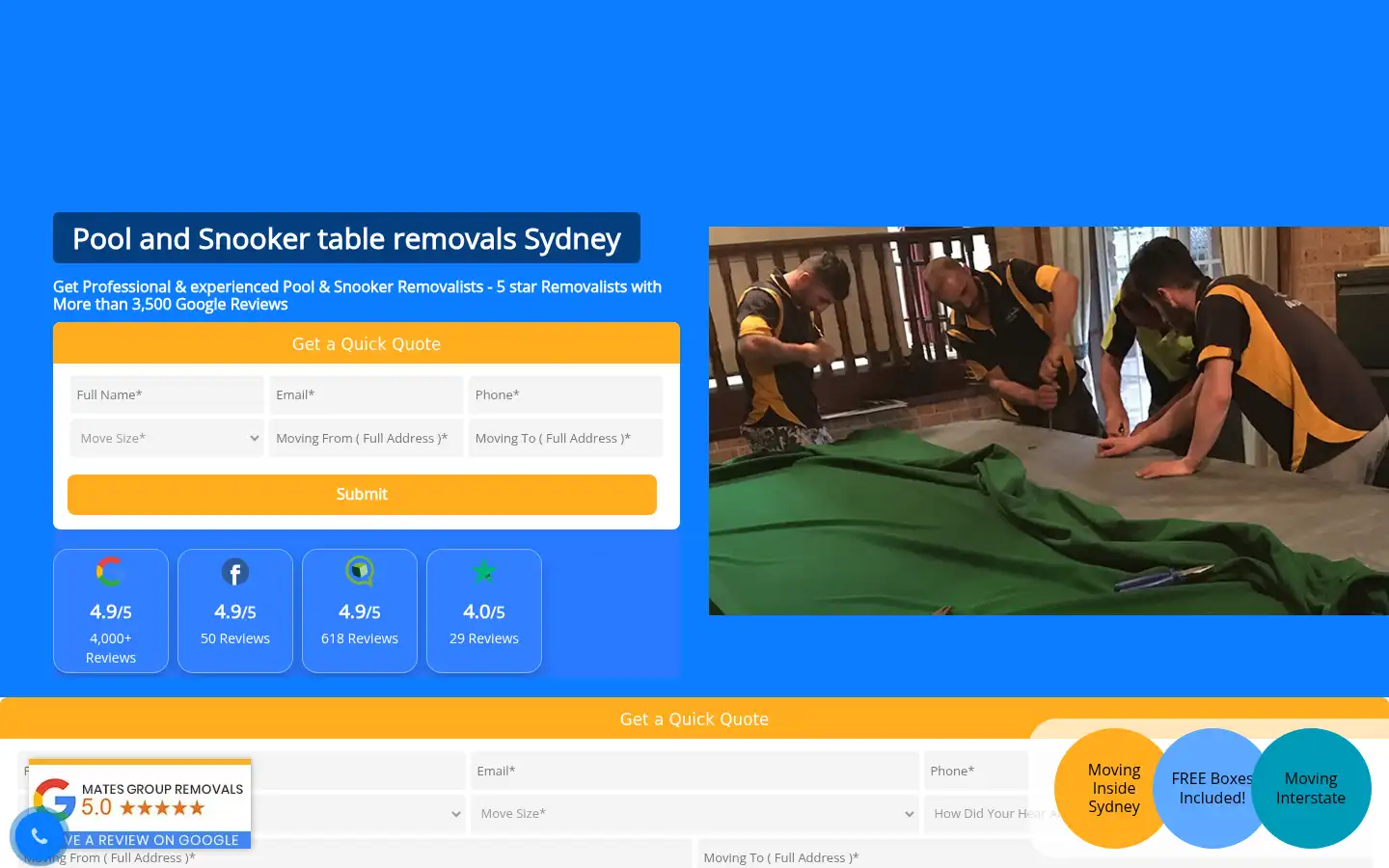 Screenshot of matesgroupremovals.com.au