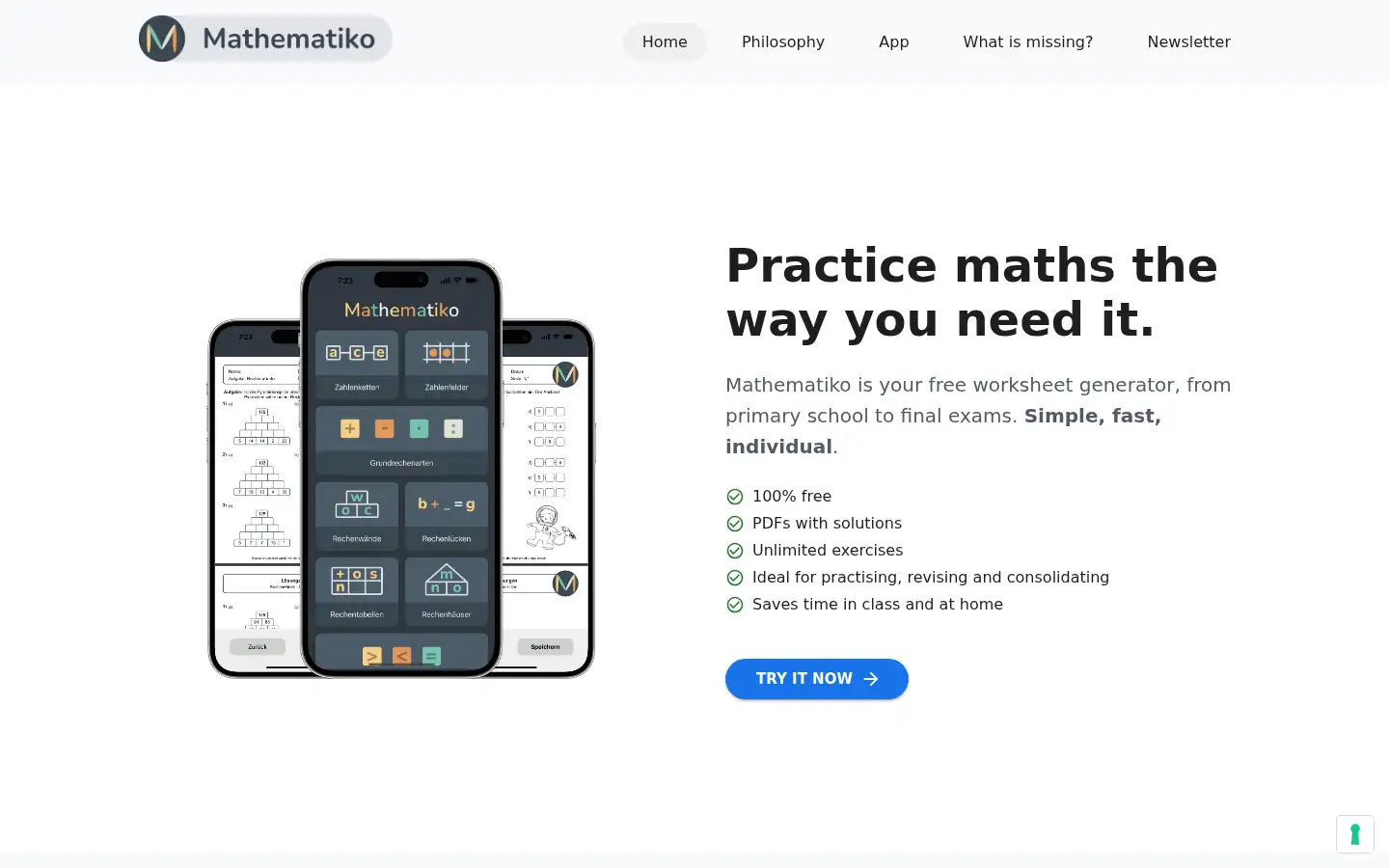 Screenshot of mathematiko.de